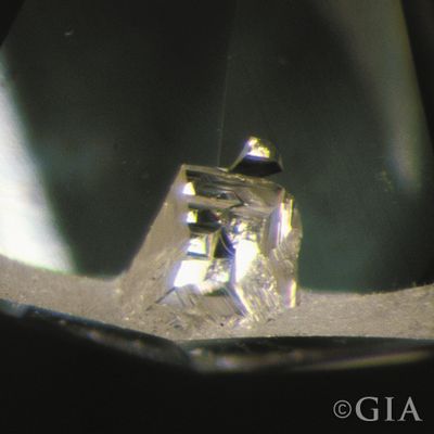 A photo of an indented natural, a diamond inclusion to avoid.
