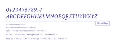 Script ring font engraving options in various font sizes and all caps.