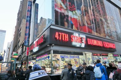 The 47th street diamond district in New York City.