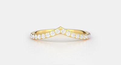 The 1/2 carat peaked band shown in yellow gold.
