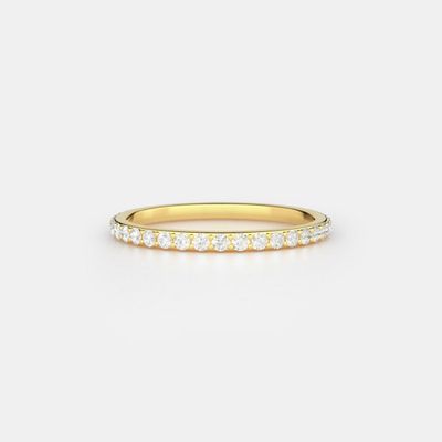 The 1/2 carat eternity band shown in white gold with lab-grown diamonds.