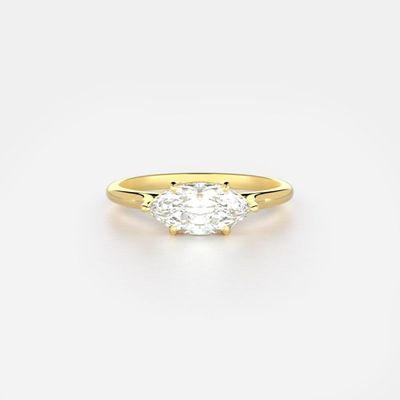 Mason No. 3 — a low-profile marquise diamond set east west on a 18K gold band.