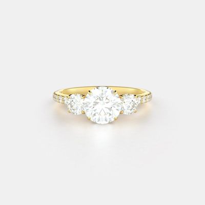 Low Profile Hidden Halo Engagement ring Setting