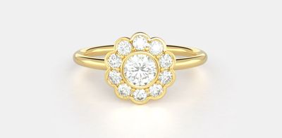 Sidney No. 5, Frank Darlings take on a traditional Georgian Cluster and a dead ringer for Katy Perrys engagement ring. Get the look for less with these celeb influenced engagement ring designs.