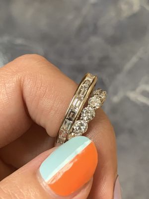 Custom round etnerity band and baguette channel band