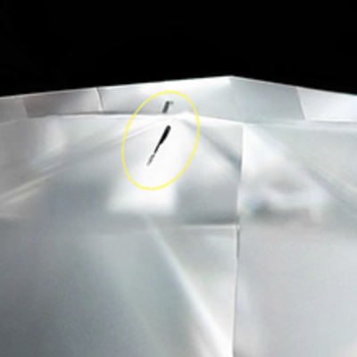 Diamond tester closeup inclusion
