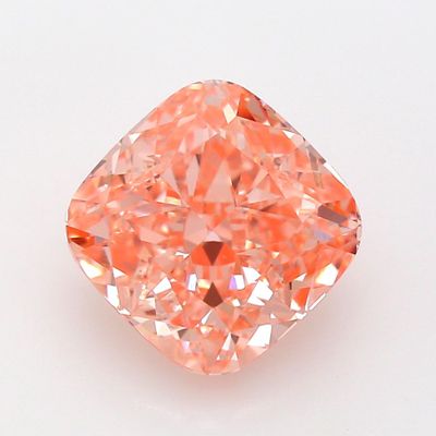 Fancy intense orangy pink cushion cut diamond