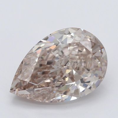Fancy Light Brownish Pink pear cut lab grown diamond