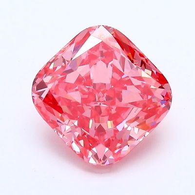Fancy Vivid Pink cushion cut lab grown diamond