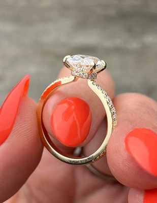 Custom Frank Darling hidden halo engagement ring