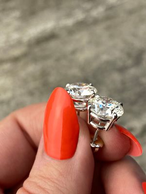 frank darling custom 6 carat diamond studs