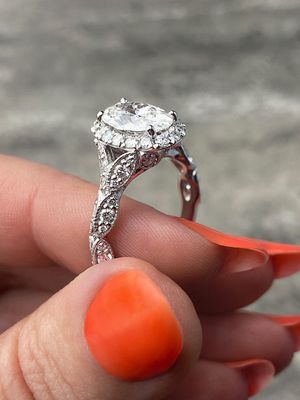 Frank darling custom ornate vintage engagement ring