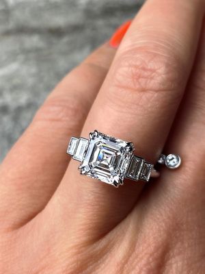 frank darling five stone asscher cut diamond ring