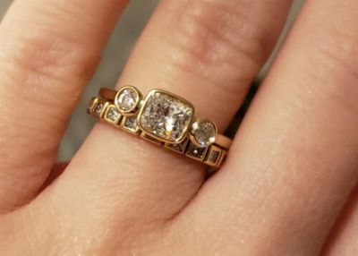 vintage custom wedding set measure your ring size perfectly wedding set Frank Darling dalring