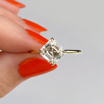 Custom Frank Darling kite set asscher engagement ring