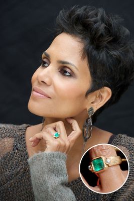 Halle Berry's emerald engagement ring
