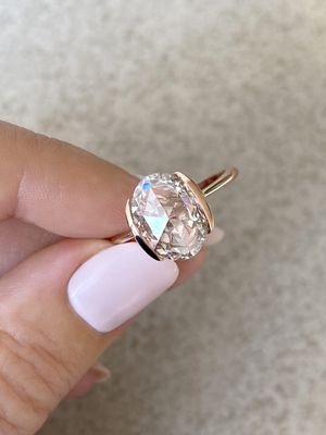 Custom Frank Darling oval rose cut diamond clutch.
