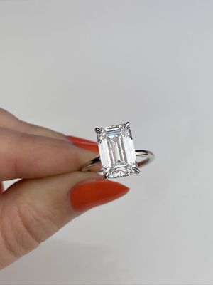 Custom Frank Darling 8 carat diamond emerald cut ring