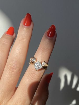 Frank Darling custom art deco engagement ring set
