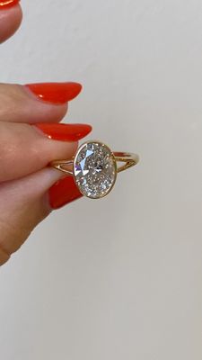 Frank Darling custom oval split shank engagement ring