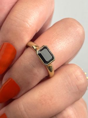 Frank Darling custom black diamond engagement ring.