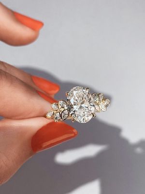 Frank darling vintage engagement ring style floral oval ring