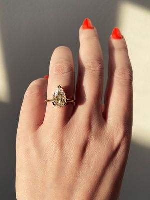 Frank Darling custom pear semi-bezel engagement ring