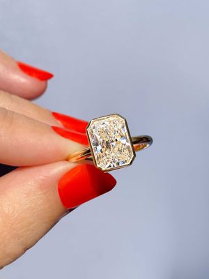 Frank Darling radiant cut diamond bezel ring