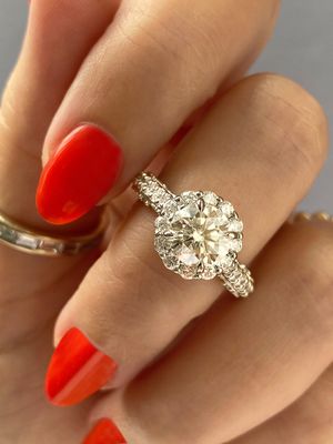 Frank Darling edwardian era vintage halo ring
